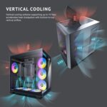 Antec C5 ARGB, 7 x 120mm ARGB PWM Fans Included, Up to 10 Fans Simultaneously, Type-C 3.2 Gen 2 Port, Seamless Tempered Glass Front & Side Panels, 360mm Radiator Support, Mid-Tower ATX PC Case - Image 4