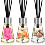 Reed Diffuser of 3 Pack, Escape/Citrus/Sandalwood, Scented Diffuser with 15 Fiber Sticks, Home Fragrance Oil Diffuser, Air Freshener for Bathroom & Bedroom, Each 1.7Fl Oz, Total 5.1Oz - Image 2