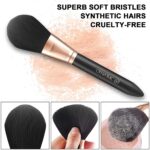 OMANIAC Makeup Brush Set Professional, 12 Pearlescent Wood Handle Makeup Brushes, Premium Cruelty-Free Synthetic Fiber Hair, Travel Make up Brushes Set with Case (Black). - Image 4