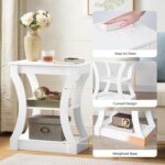 End Table Set of 2 with Charging Station, Side Table with USB Ports and Outlets, Nightstand, 3 Tier Bedside Table with Storage Shelf for Living Room, Bedroom, Small Space, White ETWT53E01S2 - Image 9