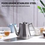 68OZ/2000ML Stainless Steel Teapot with Removable Infuser, Stovetop Safe Tea Maker Water Kettle for Loose Leaf & Tea Bags, Silver - Image 8