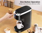 Bonsenkitchen Single Serve Coffee Maker, Coffee Brewer for K Cup Capsule, Fast Brewing Coffee Machine, Space Saving Design, 6 to 14oz Brew Size, Fits 6.6" Travel Mugs, Silver - Image 4