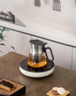 ZENS Design Glass Teapot with Infuser, 23 oz Small Loose Leaf Tea Steeper Pot with Stainless Steel Spout for Hot Tea Steeper, Oval Handle Clear Tea Pot with infusers for Loose Tea Lovers Gifts - Image 7