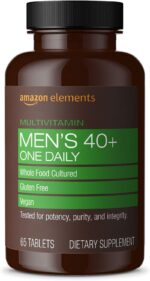 Amazon Elements Men's 40+ One Daily Multivitamin, Vegan, 65 Tablets, 2 month supply (Packaging may vary) - Image 2