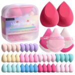 BS-MALL Mini Makeup Sponge Set Professional Triangle Puff 49 Pcs- Pro V3.0 Cloud Technology Material Flawless flow Mini Sponge Set & Triangle Puff With Waterproof Travel Silicone Bag Gift Set - Image 2