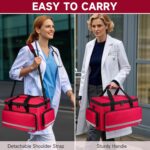 Medical Bag,First Aid Bag Empty,Home Health Nurse Bag with Detachable Divider,Medical Supplies Storage Tote for Nursing Student,Therapist,Doctors - Image 7