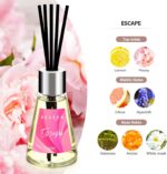 Reed Diffuser of 3 Pack, Escape/Citrus/Sandalwood, Scented Diffuser with 15 Fiber Sticks, Home Fragrance Oil Diffuser, Air Freshener for Bathroom & Bedroom, Each 1.7Fl Oz, Total 5.1Oz - Image 4