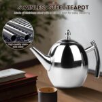 Jadeshay Tea Kettle, 1L Large Stainless Steel Teapot Coffee Pot with Removable Filter for Home, Hotel, Cafe, Bar, Restaurant - Image 3
