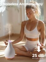 InnoGear Essential Oil Diffuser, 150ml Ceramic Diffuser Handcrafted Stone Aromatherapy Diffusers Ultrasonic Cool Mist Humidifier Vaporizer 2 Mist Modes Waterless for Home, White Vase-Shaped Ceramic - Image 8