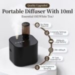 Scent Diffuser Waterless Essential Oil Diffusers with 3 Mist Modes,Cycle Start,Cordless Aroma Air Machine for 200 sq.ft Home/Office/Bedroom,Ultra Quiet,Includes 10ml Oil,Black - Image 3