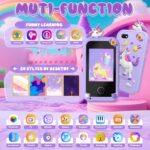 Kids Smart Phone Toys for Girls,Christmas Birthday Gifts for Girls Age 3-10 Kids Cell Phone Toys with 2.8" Touchscreen 20 Learning Games Dual Camera Music Player, 8G SD Card - Image 3