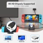 TV Dock Station for Switch/OLED, 4K HDMI/USB C/USB 3.0 Ports, LED Atmosphere Light, Holds 4 Game Slots - Image 4