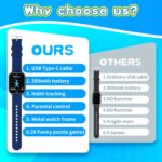 Cosjoype Upgrade Kids Smart Watch for Kids with 26 Puzzle Games HD Camera Video MP3 Player Habit Tracking Pedometer Flashlight 12/24 hr Kid Watches Gift for 4-12 Year Old Boys Toys for Kid - Image 8