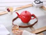Antique Ceramic Teapot Coffee Pot with Infuser, 400ml (1-2 cups) Small Porcelain Tea Pots for Loose Leaf Tea, with Removable Stainless Steel Strainer and Lid for Gift (Red) - Image 4
