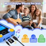 Kids Phone for Boys, Dinosaur Toy Phone Christmas Birthday Gifts for Boy Ages 3-10, Toddler Learning Phones with Touchscreen, 44 Game, Dual Camera, Music Player, 32GB Card & Dino Bag (Blue) - Image 9