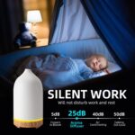 Essential Oil Diffuser, Ceramic Aromatherapy Diffuser with 7 Color LED Lights, with Remote Control, Cool Mist Humidifier, Timed Mist, Auto Shut-Off with No Water, Aquamarine (White) - Image 6