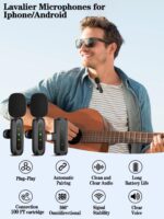 Wireless Lavalier Microphone for iPhone Android Plug-Play,2 Pack Mini Microphone Professional Noise Reduction Recording Clip Mic for Creator Vlog Creator (All iPhones & Androids (USB-C + Lightning)) - Image 3