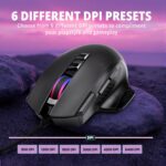 Wired Mouse for Gaming, RGB Lighting, Claw Grip Design, Adjustable DPI, Rapid Trigger & Sniper Buttons, Computer/Laptop – Black - Image 3