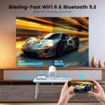 [Electric Focus]Mini Portable Projector with 4K Support, Bluetooth 5.4 WIFI6, 5watt Sound Base Speaker, 260 ANSI, Android 11, 210° Rotation , Auto Keystone Correction Video Projector HY300 PLUS - Image 6