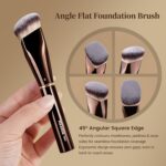 MAANGE Makeup Brushes 16Pcs Professional Foundation Powder Blush Contour Eyeshadows Double-End Makeup Brushes Set with Bag and Gift Box-CoffeeBrown - Image 6