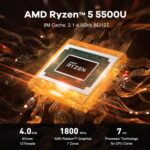Beelink SER5 Pro Mini PC, AMD Ryzen 5 5500U(7nm, 6C/12T) up to 4.0GHz, Mini Computer 16GB DDR4 RAM 500GB NVME SSD, Micro PC 4K@60Hz Triple Display, Mini Gaming Computer WiFi6/BT5.2/HTPC - Image 4