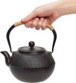 Juvale Tea Kettle Stovetop Japanese Cast Iron Tetsubin - 40 oz, Black - Cast Iron Tea Set & Teapot with Loose Leaf Infuser, Warmer & 4 Cups, Trivet - Image 7