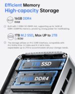 ACEMAGIC V1 Mini PC Computers, Intel Twin Lake N150(Turbo 3.6GHz), 16GB DDR4 RAM 1TB M.2 SSD Mini Desktop Computer, 4K HDMI DP/2xUSB3.2 WiFi6/BT5.2, VESA GbE, HTPC/Business Office Micro Pc - Image 6