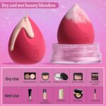 BS-MALL Mini Makeup Sponge Set Professional Triangle Puff 49 Pcs- Pro V3.0 Cloud Technology Material Flawless flow Mini Sponge Set & Triangle Puff With Waterproof Travel Silicone Bag Gift Set - Image 4