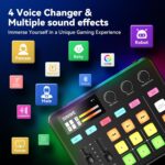 SINWE G1 Gaming Audio Mixer, RGB Audio Interface with Pro-preamp,Bluetooth, Streaming PC Mixer with XLR/48V Phantom Power for Live Streaming, Podcasting, Content Create, Gaming(Black) - Image 5