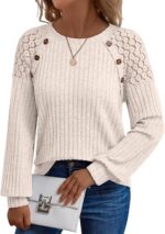 AUTOMET Long Sleeve Shirts Womens Lace Lightweight Sweaters Fall Business Dressy Casual Tops - Image 2