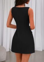 PRETTYGARDEN Womens 2025 Formal Sleeveless Summer Dresses Boat Neck Bodycon Elegant A Line Business Work Mini Dress - Image 7