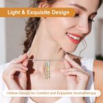 Essential Oil Necklace with 10 Refilled Pads Aromatherapy Pendant Perfume Locket Stainless Steel Diffuser Jewelry for Couples Scent Pendant Aroma Aromatherapy Present for Women Men - Image 5