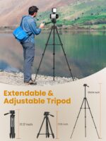 USKEYVISION Upgraded Vlogging Kit w/Wireless Lavalier Microphone,YouTube Kit for iPhone and Smartphone w/59” Retractable Tripod,Automatic Switch Phone Clamp,Content Creator Gear for TikTok(Vlog K5) - Image 8