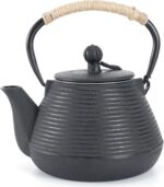 Cast Iron Teapot, 35oz Tea Kettle Stovetop Safe with Infuser for Loose Leaf, Japanese Tea Pot Coated with Enameled Interior, 1000ml Black - Image 2