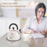 ARC Stainless Steel Whistling Tea Kettle, Magic Color Changing Design 2-Quart Stovetop Kettle Whistle White Teapot with Folding Cup & Trivet Mat - Image 8