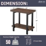 Pomona 27-Inch Wood End Table in Rustic Natural Finish with Metal Legs - 2-Tier Modern Farmhouse Side Table for Home Décor or Accent in Living Room, Bedroom, and Office by Alaterre Furniture - Image 4