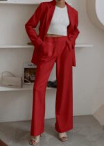 KIRUNDO Women Suits 2 Piece Set Business Casual Dressy Oversized Blazer Jacket and Wide Leg Dress Pantsuits Formal Outfits - Image 7