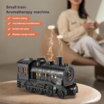 Train Diffuser 300ml, Aromatherapy Diffuser Cool Mist Ultrasonic Aroma Train Diffuser with Remote Control 2 Light 2 Mist Mode Auto Shut-Off for Bedroom Office Hotel(Black) - Image 3