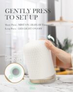 Essential Oil Diffuser,110ML Diffusers for Essential Oils Large Room, Ceramic Diffusers Decorative Ultrasonic Defuzzer, Ideal for Aesthetic Home,Dorm Décor, Yoga,White - Image 5