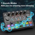 Podcast Equipment Bundle, Mixer with 48V XLR Condenser Microphone, TF card,5RGB,Surround Sound,Suitable for Streaming/TikTok/YouTube, Compatible with Mobile Phones, PC,Camera RS2 - Image 3