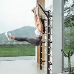 DHT Wood Stall Bar, Swedish Ladder Suspension Trainer with 9 Strategic Rods, for Home, Gym, School and Clinics, Black - Image 4