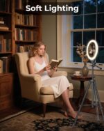 Sensyne 10'' Ring Light with 50'' Extendable Tripod Stand, LED Circle Lights with Phone Holder for Live Stream/Makeup/YouTube Video/TikTok, Compatible with All Phones - Image 8