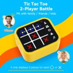 Rechargeable Tic Tac Toe Game Box with 5 Fun Brain Memory Games, Electronic Touchscreen Handheld Game, Portable Digital Puzzle Board Travel Toy, Gifts Choice for Kids and Adults(Yellow) - Image 7