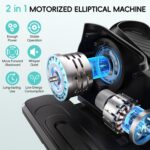 Under Desk Elliptical Machine,Electric Elliptical Leg Exerciser for Seniors with 12 Adjustable, Portable Quiet Elliptical Exercise Machine, Seated Pedal Exerciser with Resistance Band Quiet & Portable - Image 3