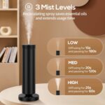 Waterless Diffuser with 90ML Essential Oils, Covers 1000 Sq Ft, Diffusers for Home Hotel, Adjustable Mist & Timer, Scent Diffuser Starter Kit with Night Light, Black - Image 4