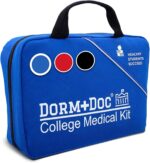 College First Aid Kit – Compact Emergency Medical Kit for Dorm Rooms, School, Sports – with Bandages, OTC Medicines for Relief, Gauze, Quick Care Set – Portable Health Kit - 175 PCS, Blue - Image 3
