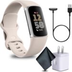Fitbit Charge 6 Fitness Tracker Smartwatch with Heart Rate, GPS, Health Tools - Fit Bit Smart Watch for Men and Women - Porcelain/Silver Bundle with Cleaning Cloth and Charger - Image 9