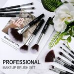 Makeup Brush Set, SOLVE 32 Pieces Professional Makeup Brushes Wooden Handle Cosmetics Brushes Foundation Concealer Powder Face Eye Make up Brushes Kit, Black - Image 9