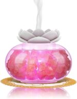 Essential Oil Diffusers Aromatherapy Diffuser: Vyaime Salt Lamp Diffuser for Home Bedroom Office, Pink Crystal Himalayan Cute Lotus Auto Shut-Off 7 Colors LED Night Light - V1103 - Image 9