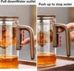 Enchanti Tea Pot, Enchantipot Magic Tea Pot With Removable Strainer, Water Separation Press Control Glass Magic Teapot, Loose Tea Witchcraft Teapot (600ml) - Image 4
